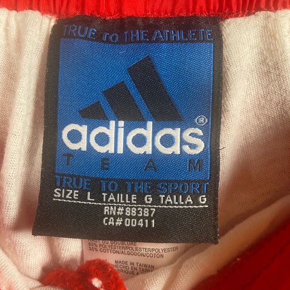 Vintage Adidas Nylon Windbreaker Pant Size Large Red Swishy - Picture 5 of 6